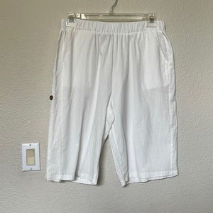 MISSLOOK Linen White Shorts with pockets